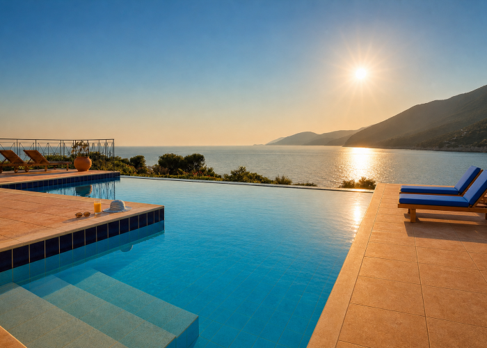 Infinity pool at sunset